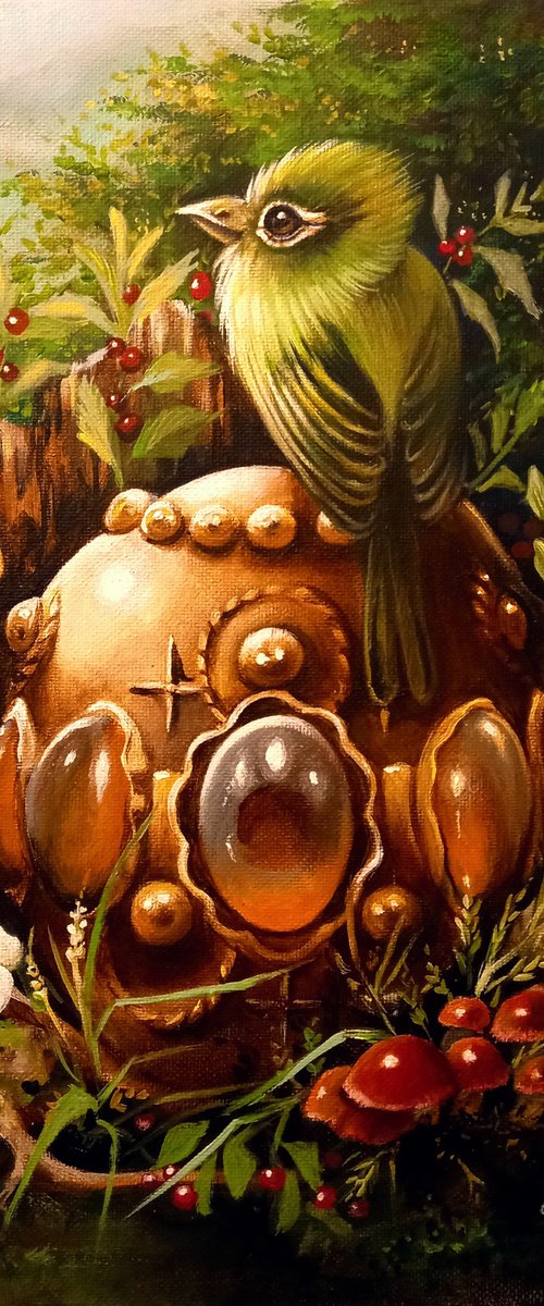 My amber treasure - original acrylic on canvas 33 x 24 cm / 13 x 9.5 inches by Valentina Toma' aka Zoe Chigi
