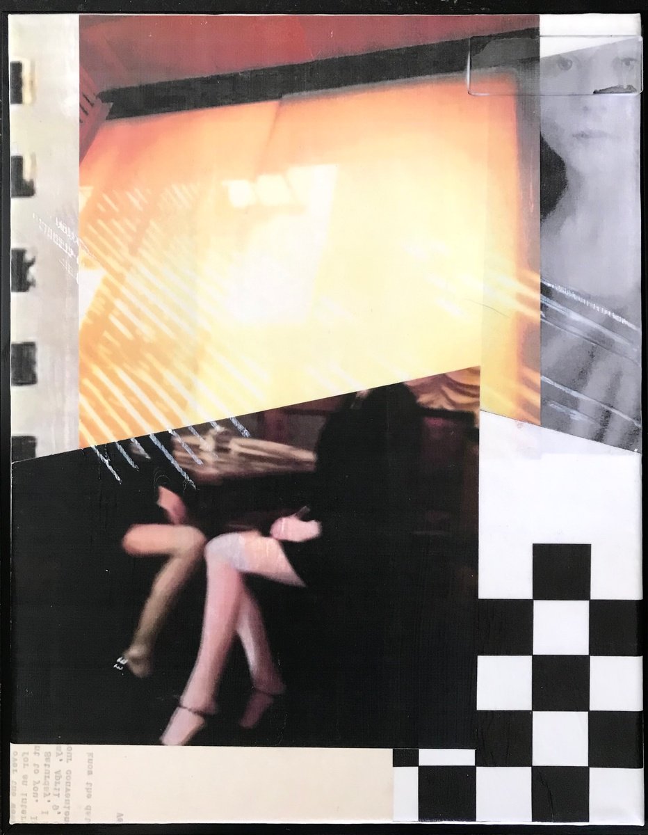 Abstract Collage By Kim Triedman, 13 X 15", See/Saw, Original Artwork