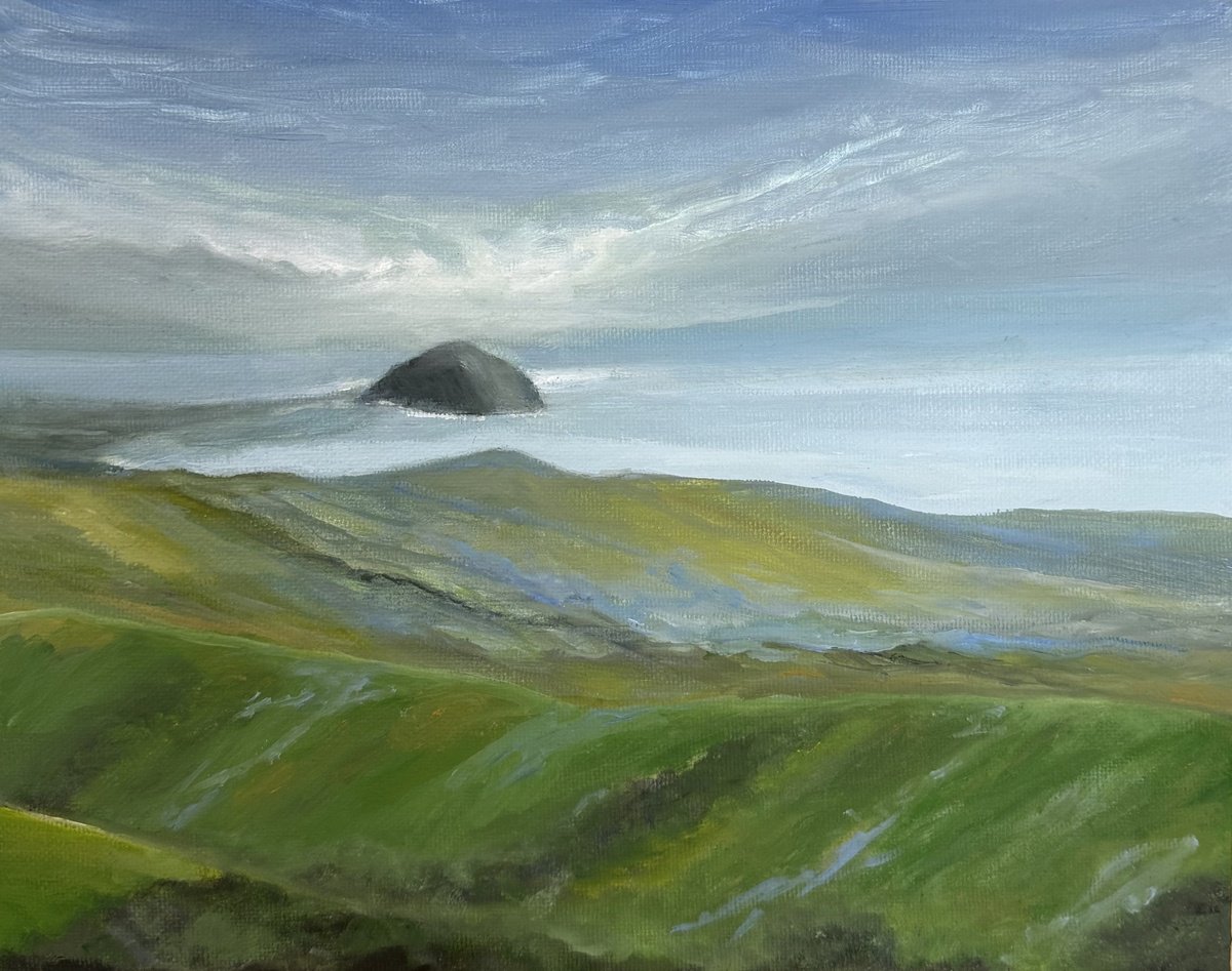 Impressionistic Landscape Oil Painting By Tamara Bettencourt, 10 X 8", Destination Morro Bay 3, Original Artwork