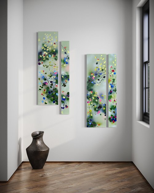 "Garden of Harmony" floral painting canvas by Anastassia Skopp
