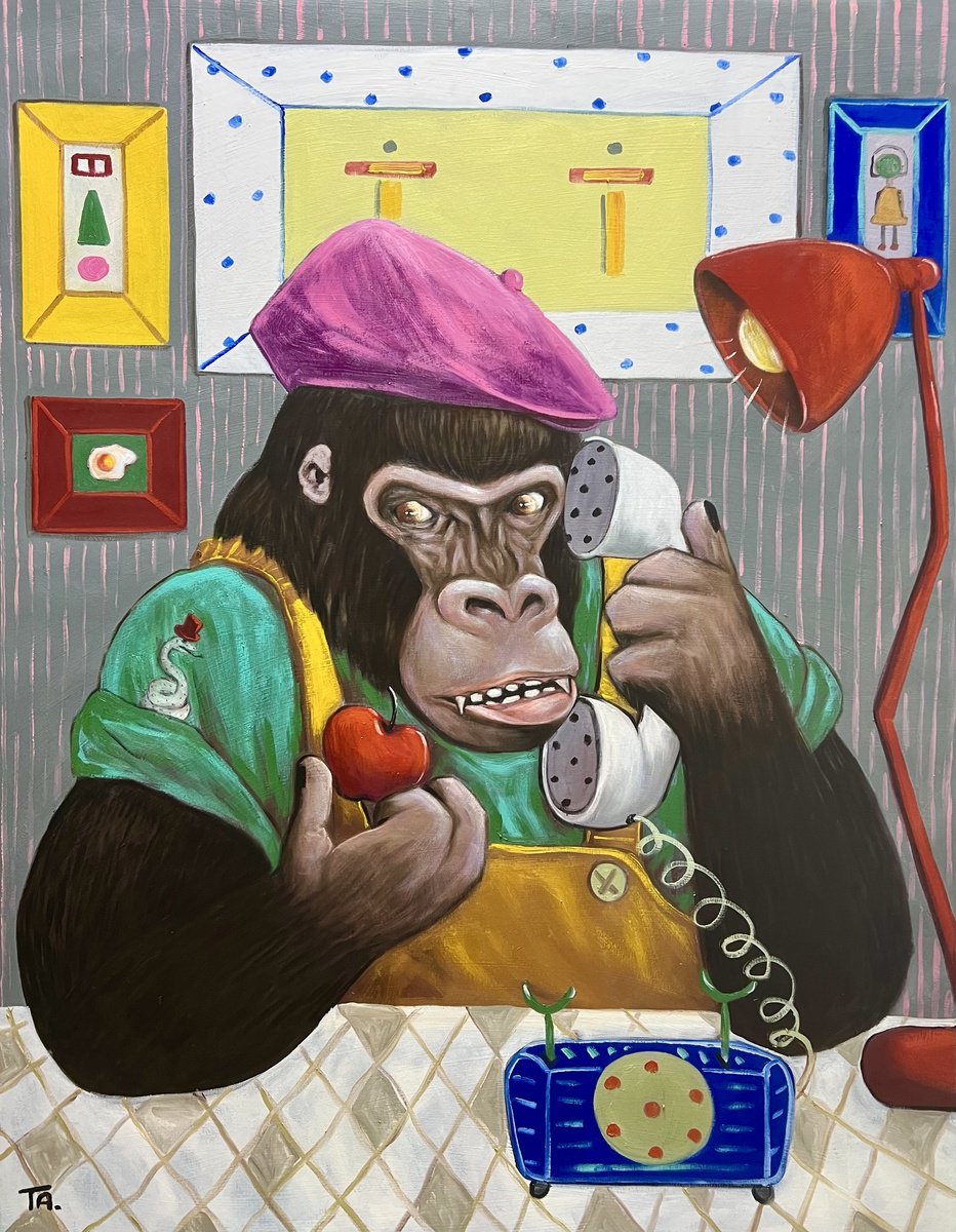 Surrealistic Oil Painting , The Boss By Ta Byrne, 41 X 53, Artwork For Sale On Artfinder