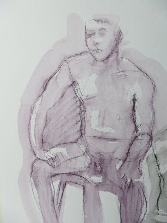 Seated male nude 2 poses