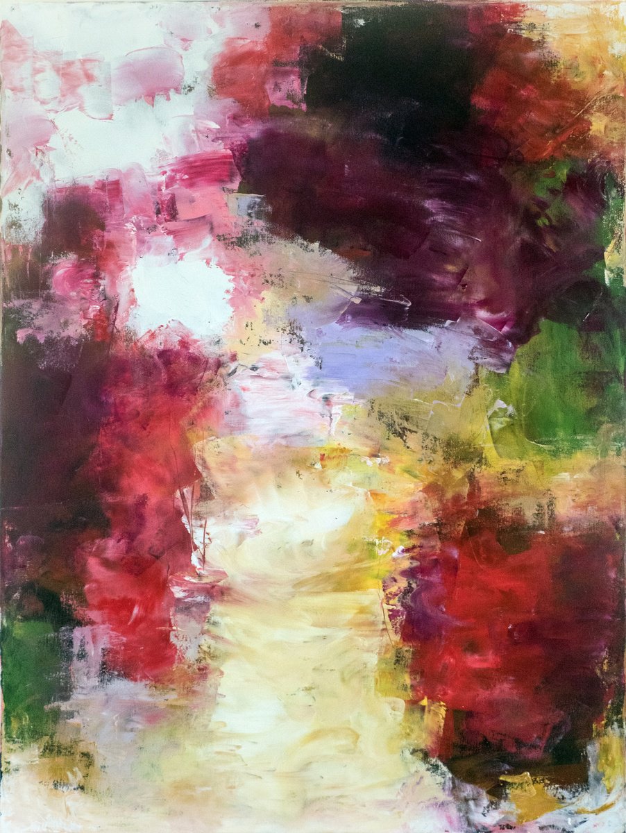 Abstract Acrylic Painting By Davina Nicholas, 36 X 48, Resonance, Original Artwork
