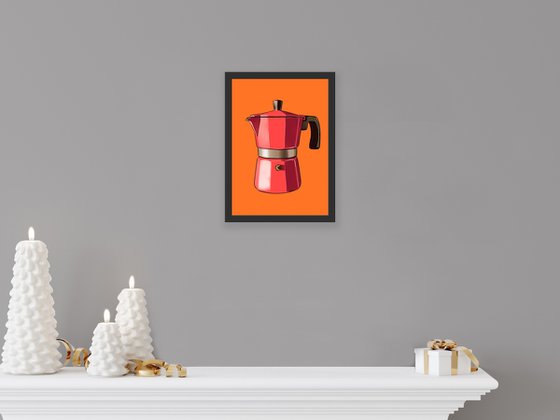 Coffee Pot on Orange