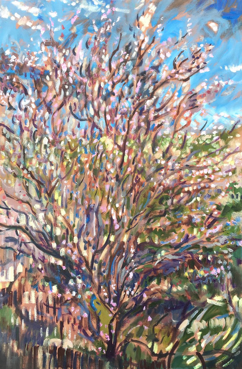 Impressionistic Botanical Oil Painting By Guy Pickford, 18 X 28, Back To Life, Original Artwork