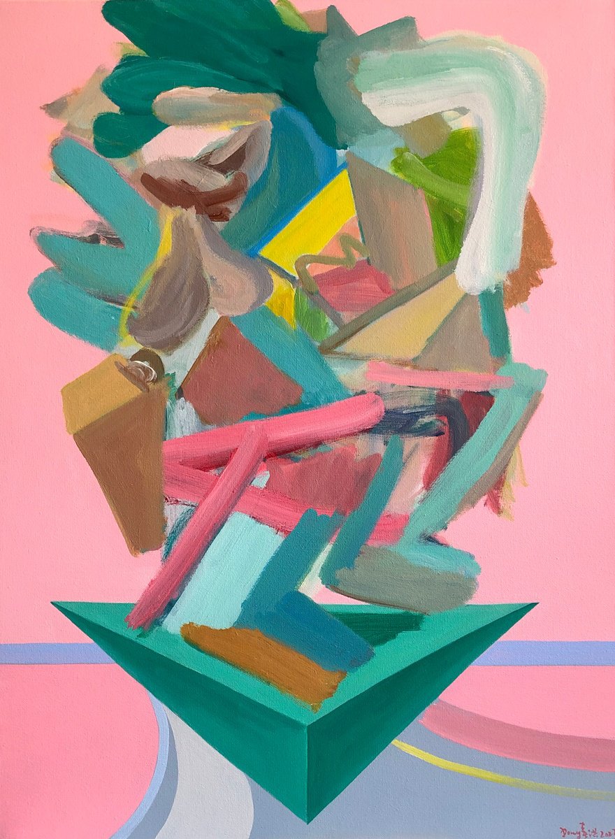 Expressive Portrait Acrylic Painting By Chunhong Dong, 29 X 39, Actor-4, Original Artwork