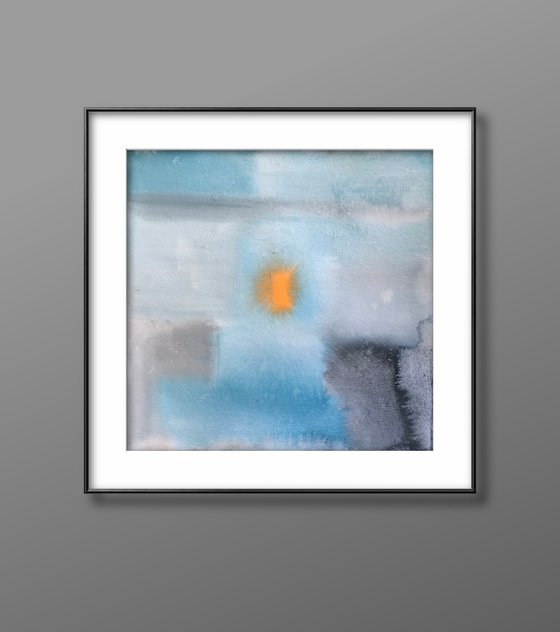 Abstract Rectangles Orange Grey and Blue