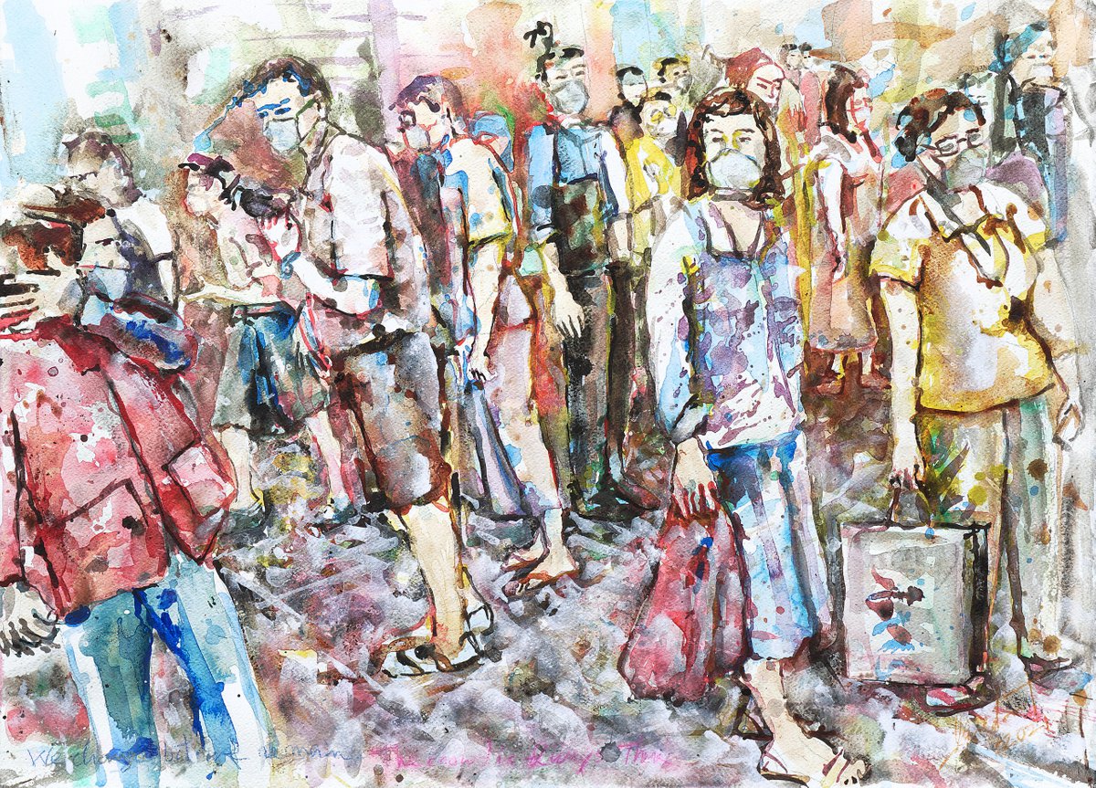 Expressive Portrait Acrylic Painting By Gordon T., 30 X 22, We Change But Remain The Same, Original Artwork