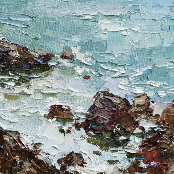 Rocky shore #2 Original oil seascape painting