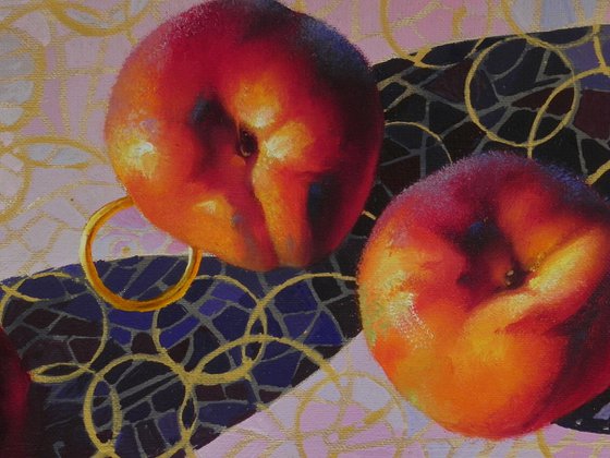 "Peaches" Original art Bright Home Wall Decor