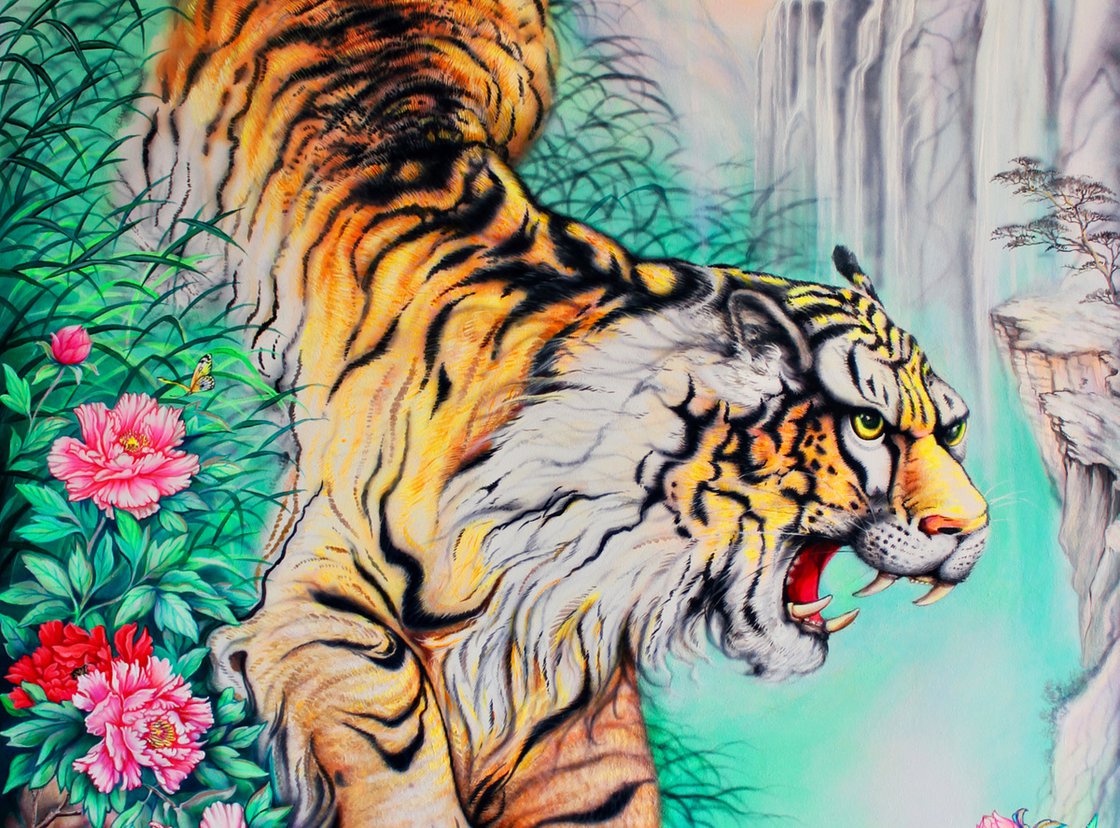 Wild Animal Prints White Tiger PRINTABLE ART Jungle Animals -  Hong Kong