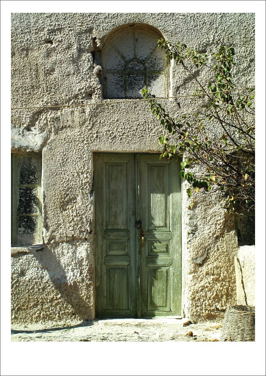 Green Greek Door, Santorini by Tony Bowall FRPS