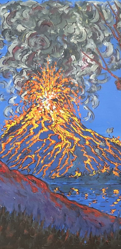 mount fuji erupting by Colin Ross Jack