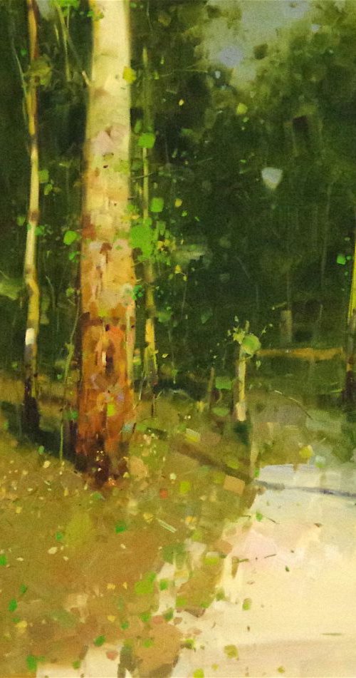 Forest Path Landscape oil painting,  One of a kind, Signed, Hand Painted by Vahe Yeremyan