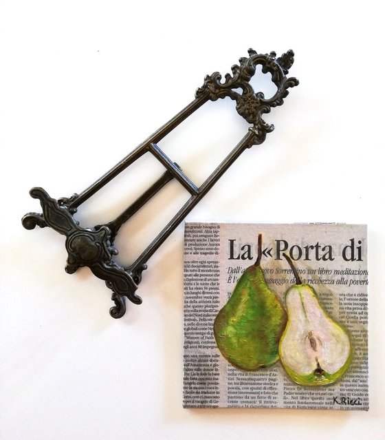 "Pear on Newspaper"