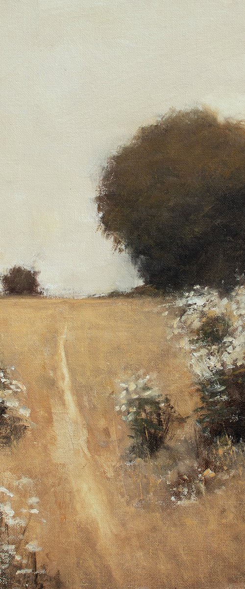 Summer Path 210602, tonal impressionist landscape oil painting by Don Bishop