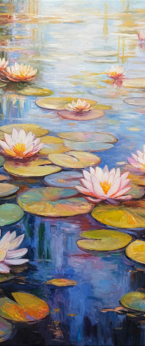 Water Lily Pond Reflections by Behshad Arjomandi