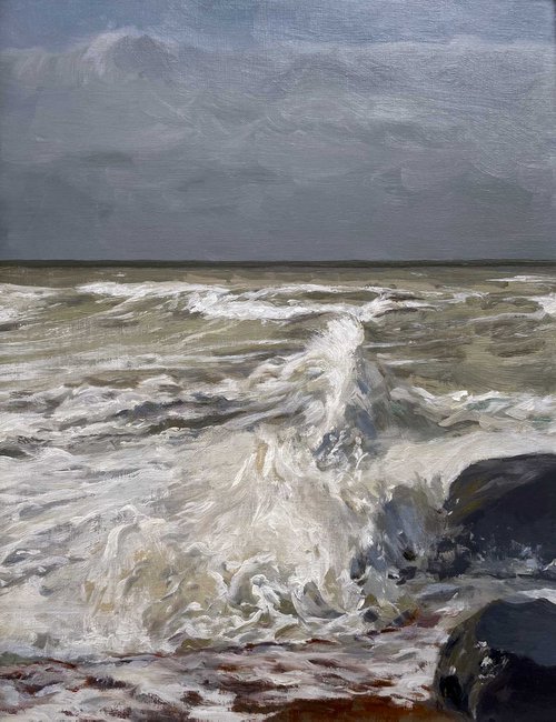 Early Morning, Shoreham Beach Wave by Danny McBride