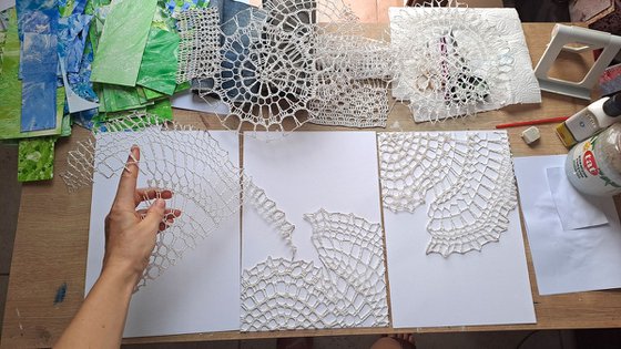 White Corals, set of 3