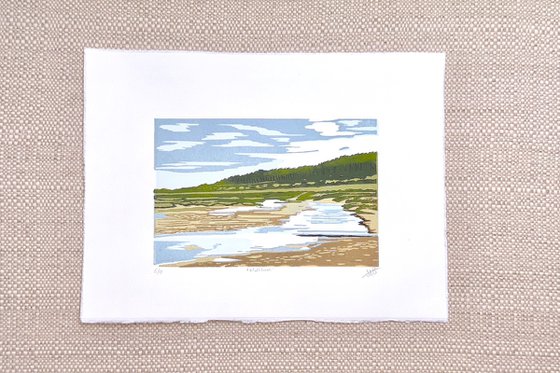 Holkham Beach Linocut