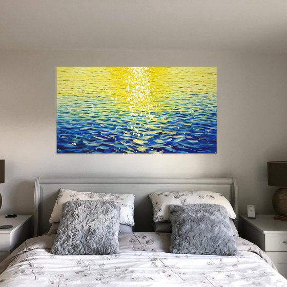 Sun glare on the water.