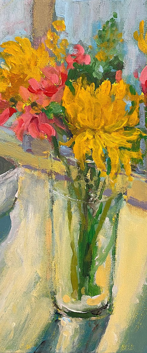 Morning Light with Yellow Blooms by Mutlu Ertac