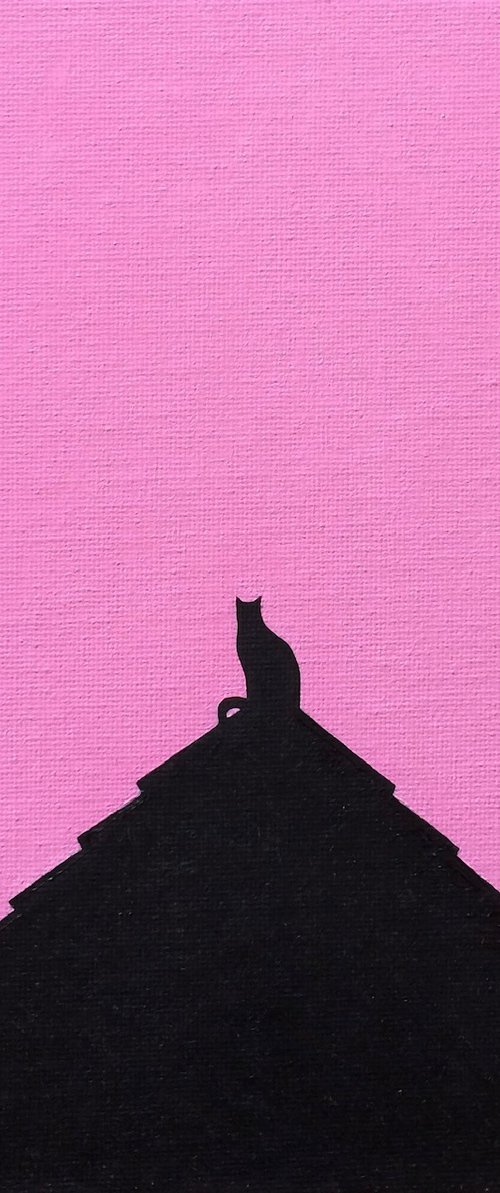 The Cat And The Pink Sunset by Jill Ann Harper