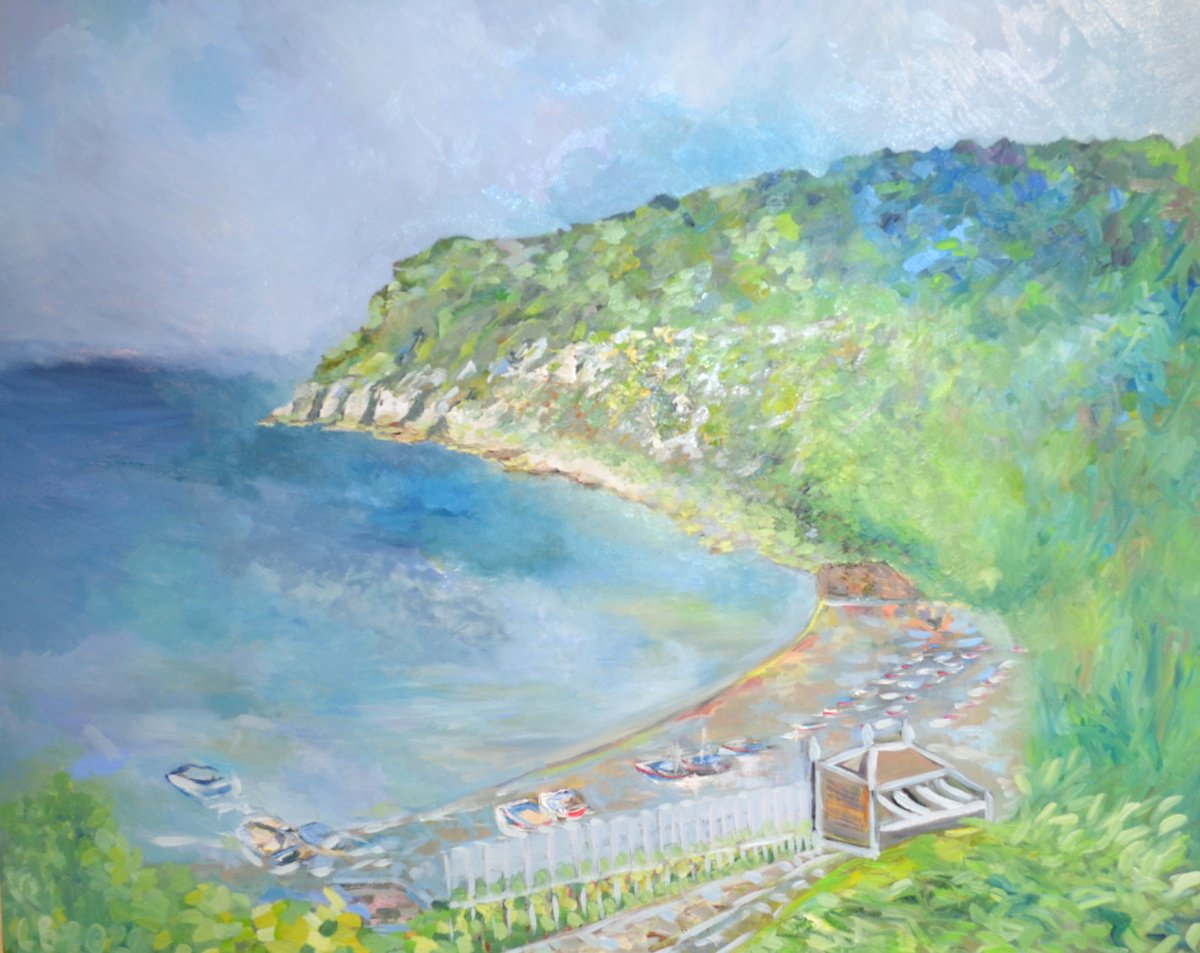 Lyme Regis Bay By Lesley Blackburn, 40 X 32, Artwork For Sale On Artfinder