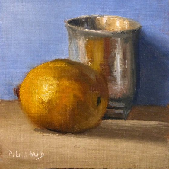 Lemon and Metal Pot