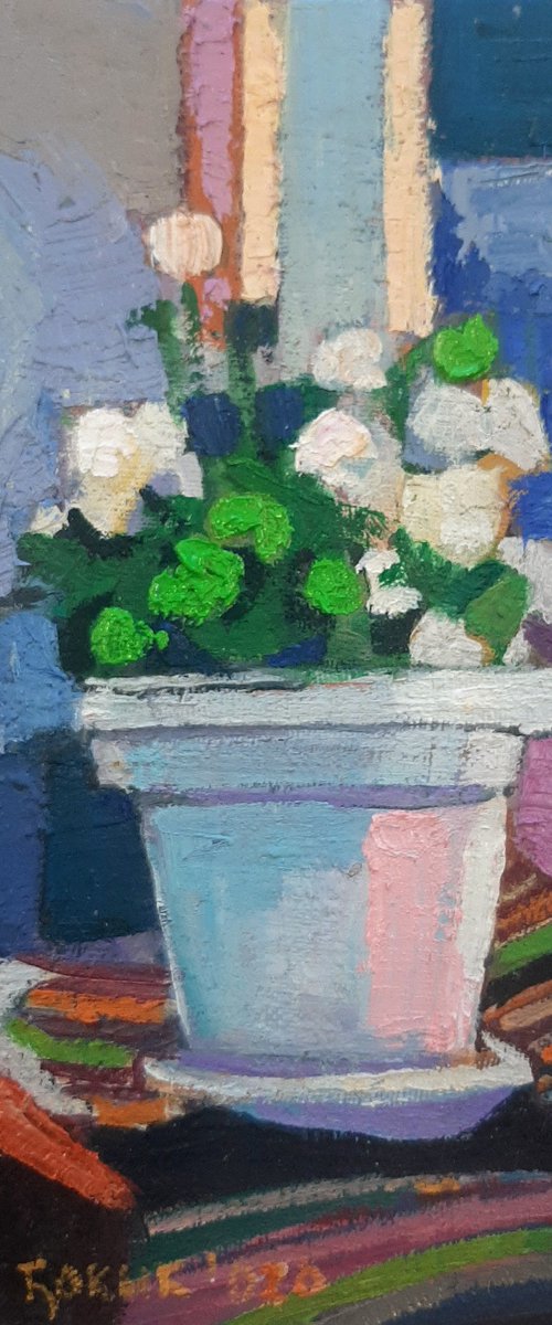 White geraniums,   2020 by Maja Đokić Mihajlović