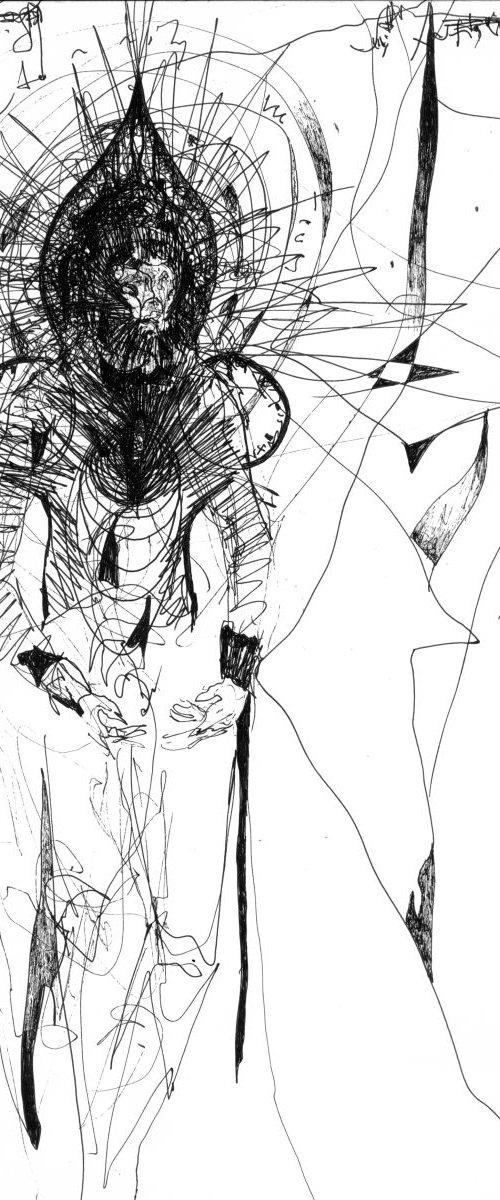 SPONTANE TEHNIQUE VIBRATING NERGY ANGEL COMPOSITION ECLECTIC ONIRIC ART BY OVIDIU KLOSKA by Kloska Ovidiu