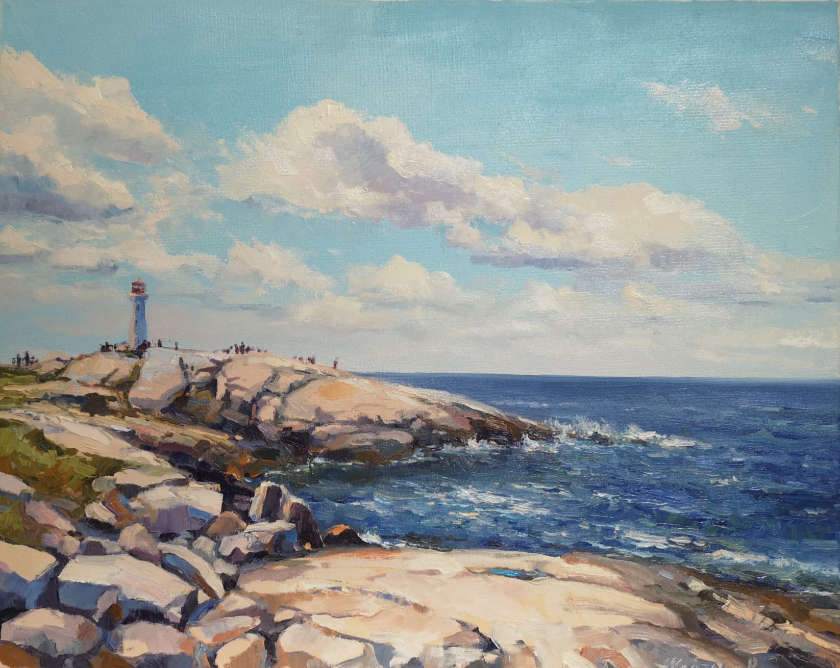 Impressionistic Landscape Oil Painting By Alexander Koltakov, 20 X 16, Sunlit, Original Artwork