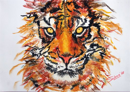 Tiger II /  ORIGINAL PAINTING by Salana Art Gallery