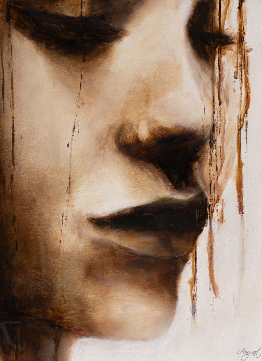 Surrealistic Portrait Oil Painting By Angela Suto, 12 X 16, Somnium I, Original Artwork