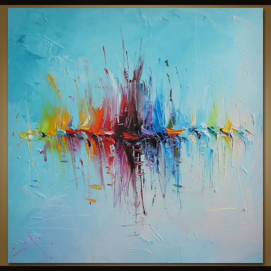Sea Charts, Abstract Oil Painting on Canvas