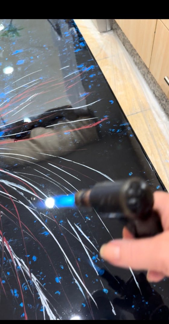 Forever — Blue-Black Resin Abstract, 150 cm