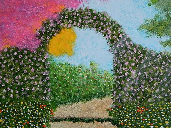 "Fairyland Wishes"- Spring Wild Flower painting; home, office decor; gift ideas