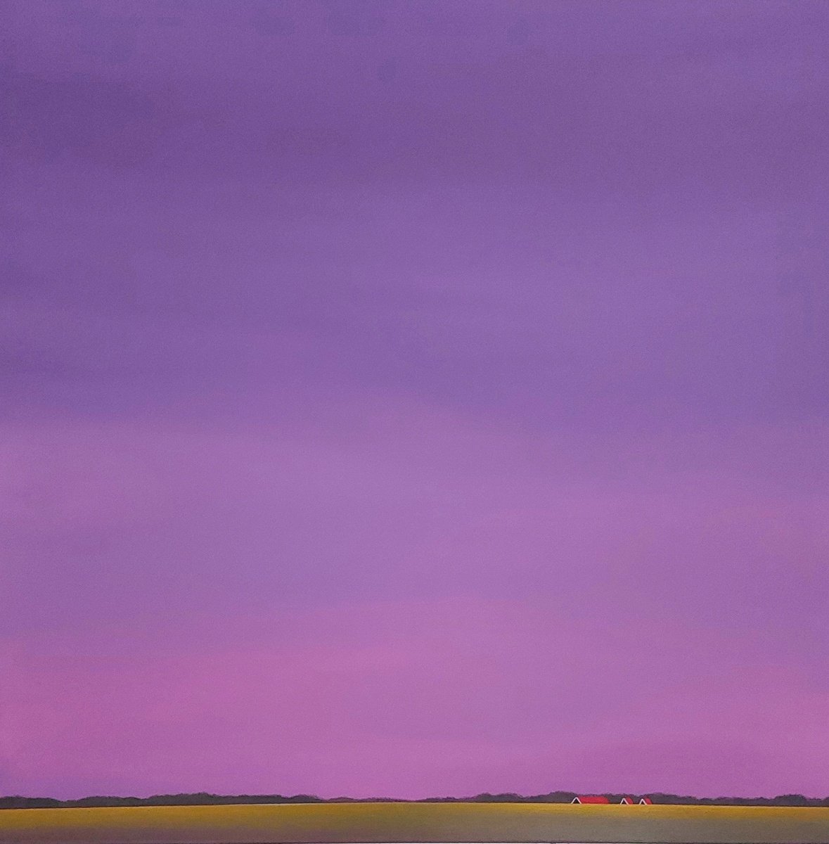 Landscape Acrylic Painting By Nelly Van Nieuwenhuijzen, 35 X 35", Dawn (11), Original Artwork