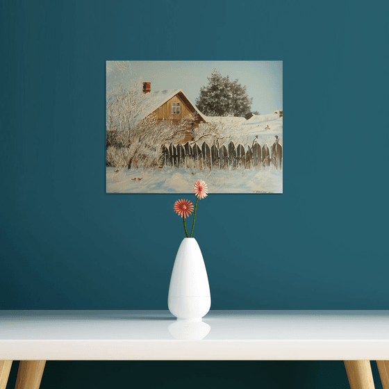 Winter Rural Landscape Art