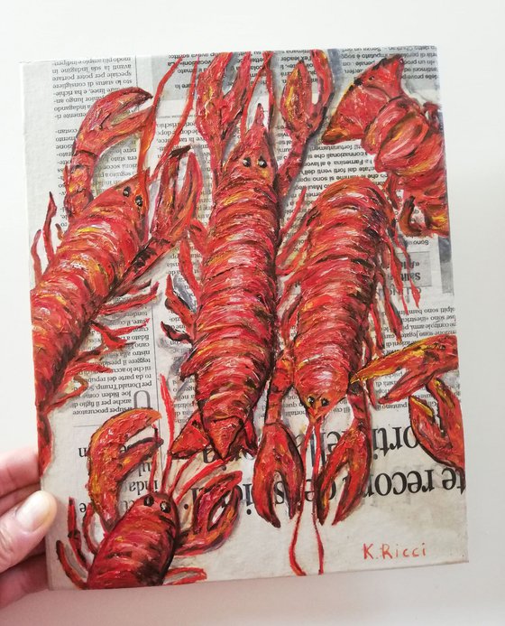 Lobsters on Newspaper