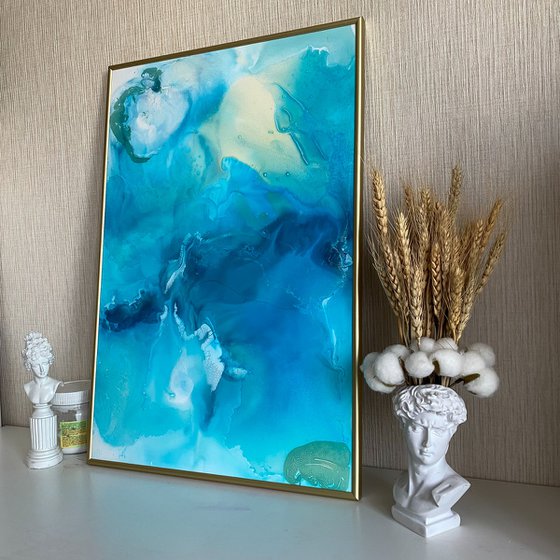 Ocean Blue Abstract Artwork