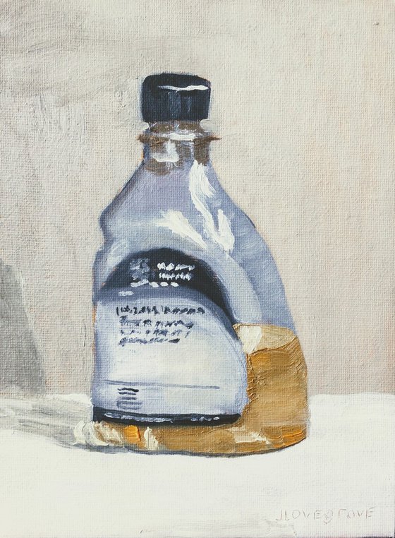 Linseed Oil for artists. An original still life painting