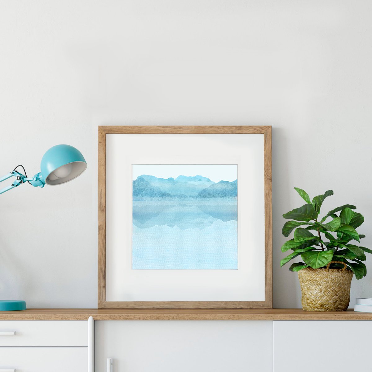 Day Misty Lake print by Jennifer Bell