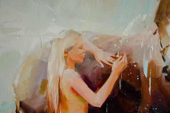 Horse bathing •  70 x 80 cm