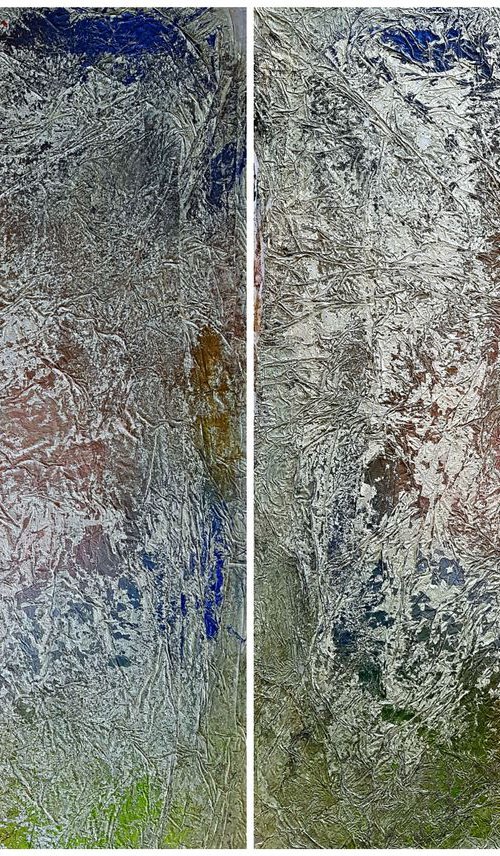 I and I (n.402) - 140 x 100 x 2,50 cm - diptych by Alessio Mazzarulli