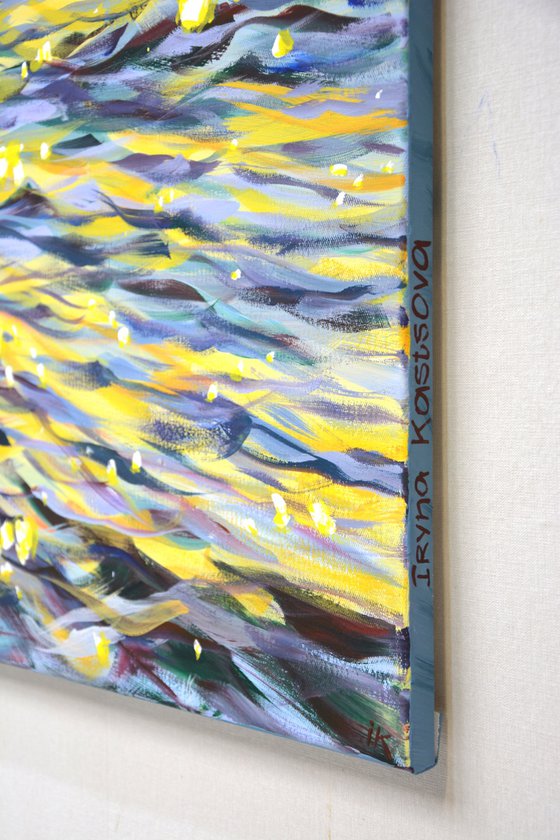 Dance of glare at sunset.