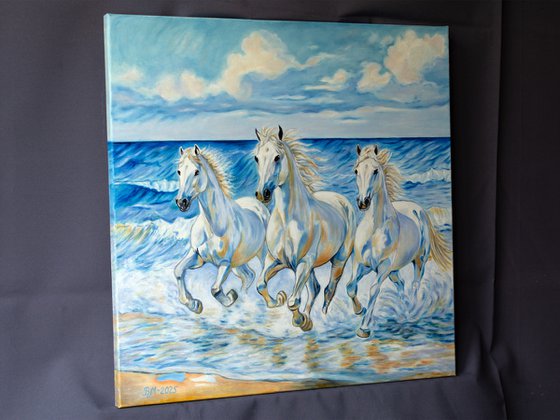 THREE WHITE HORSES