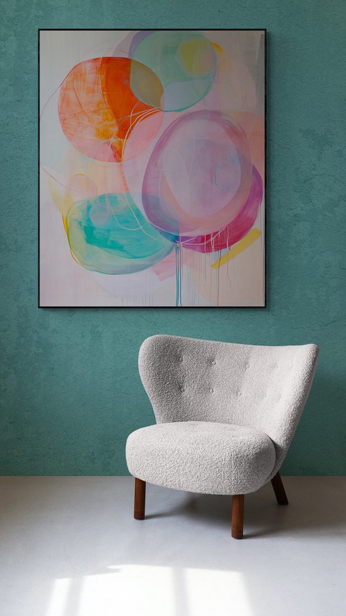 Сolorful circles with pink and aquamarine 1901244 by Sasha Robinson