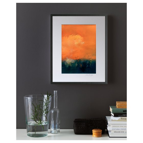 Atmospheres 3 - mounted abstract landscape painting