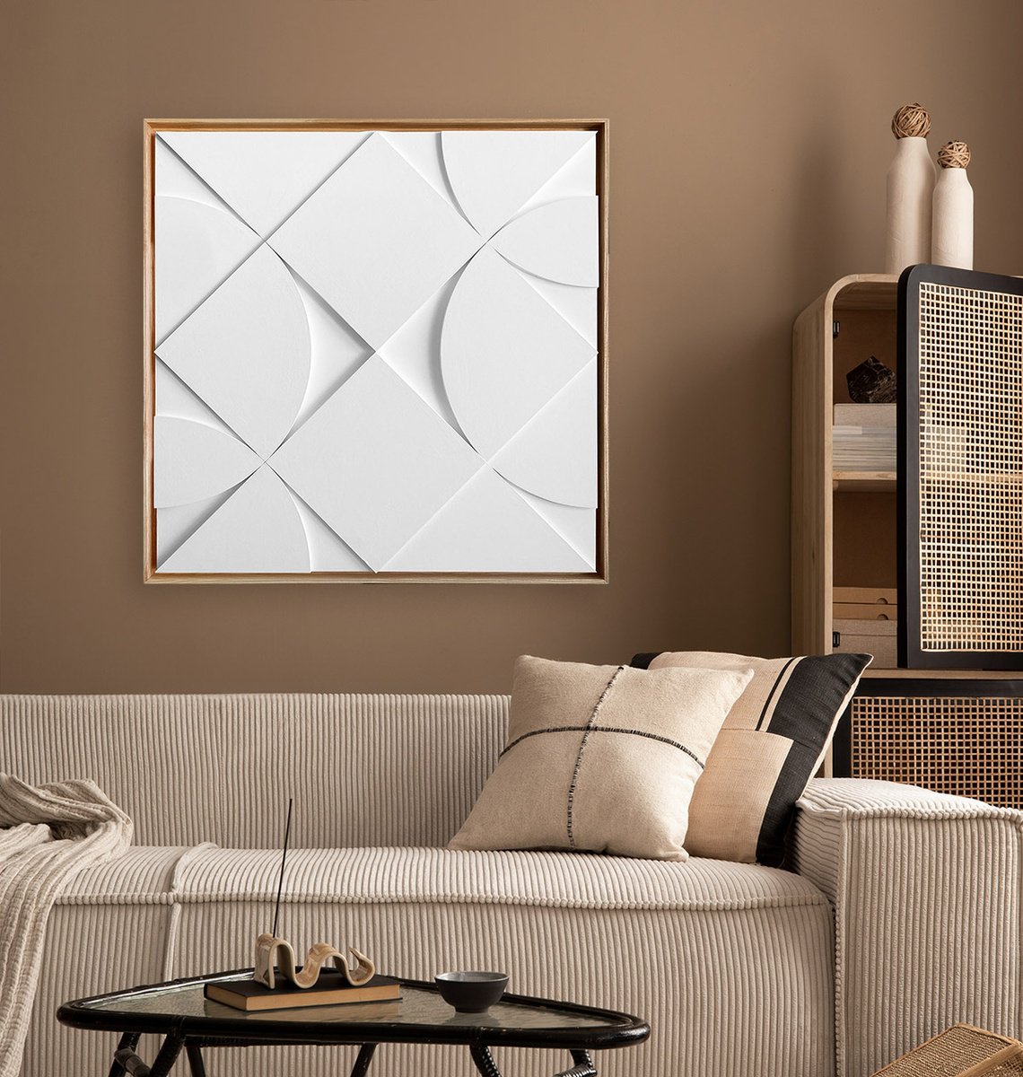 Geometric Abstract Relief By Liam Roberts, 20 X 20", Lumina, Original Artwork